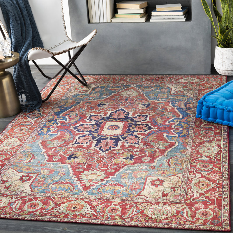 Tapis oriental rouge vif Dahl, Rectangle 2 pi 3 po x 3 pi 9 po