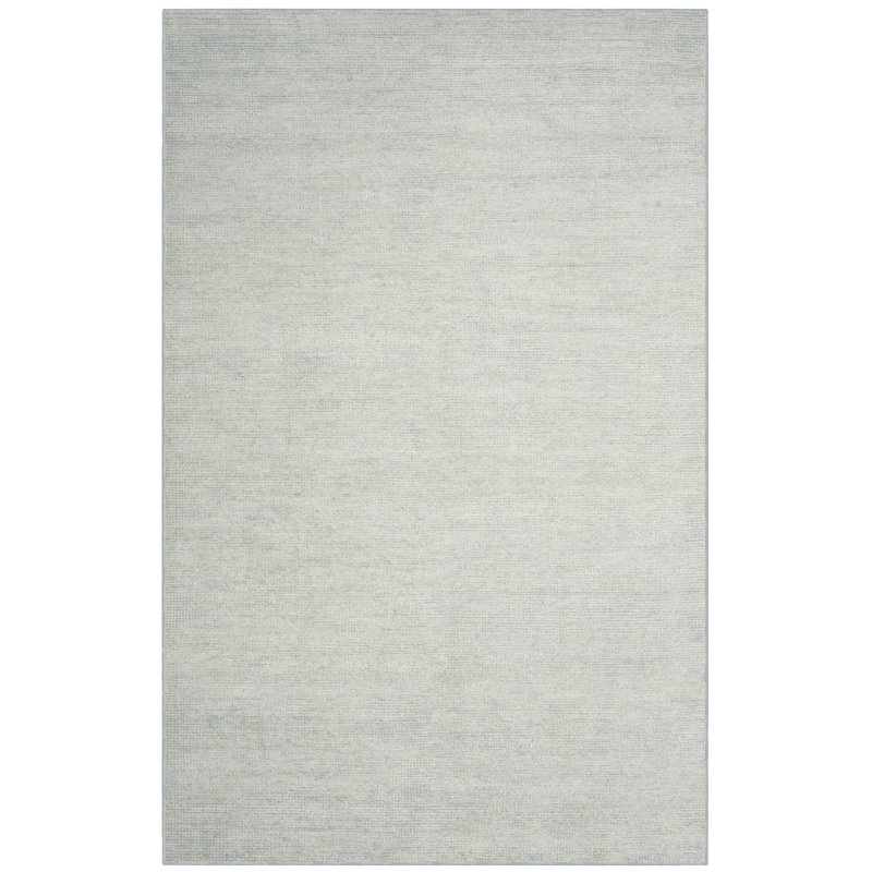 Tapis bleu clair en coton et viscose McArthur Stone Wash, Rectangle 5 pi x 8 pi