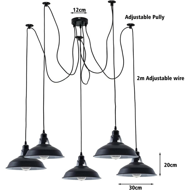 5 - Light Black Cluster Pendant