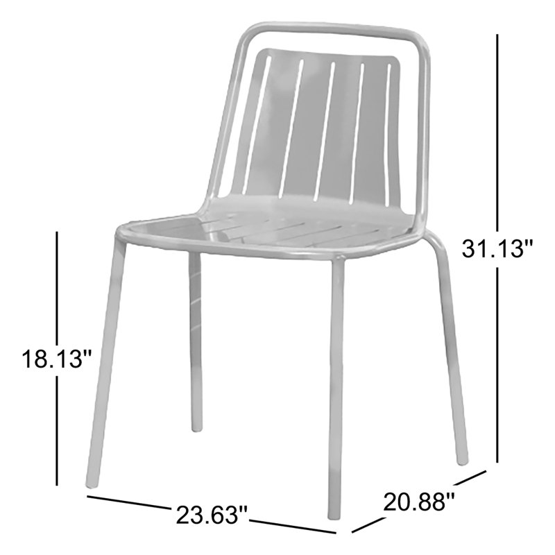 Chaise d'extérieur en métal Easy, 31.13" H x 23.63" W x 20.88" D