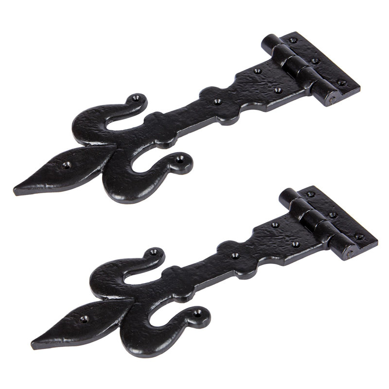 Hammer & Tongs - Fleur De Lis T-Hinge - W310mm - Black