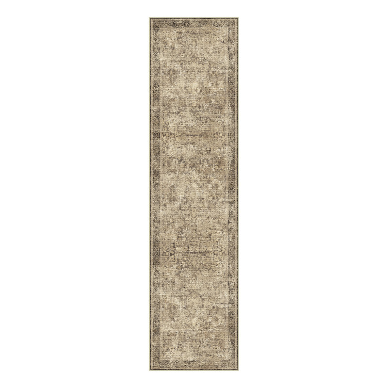 Ladonya Versatile Elegance Machine Washable Area in Brown, Runner 2' x 8'