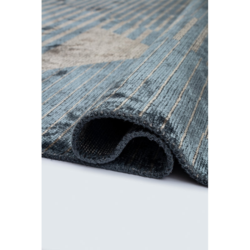 Rapture Blue/Beige/Gray Geometric Luxury Area Rug, Rectangle 7'10" x 11'2"