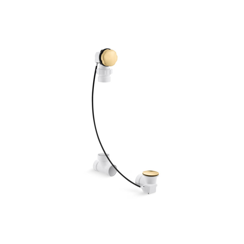 Clearflocable 27" Pop-up Tub Drain with Overflow, Vibrant Brushed Moderne Brass