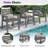 Immie 7- Piece HDPE Outdoor Dining Table Set With Chairs & Umbrella Hole, Gray-1029547166-1015650110
