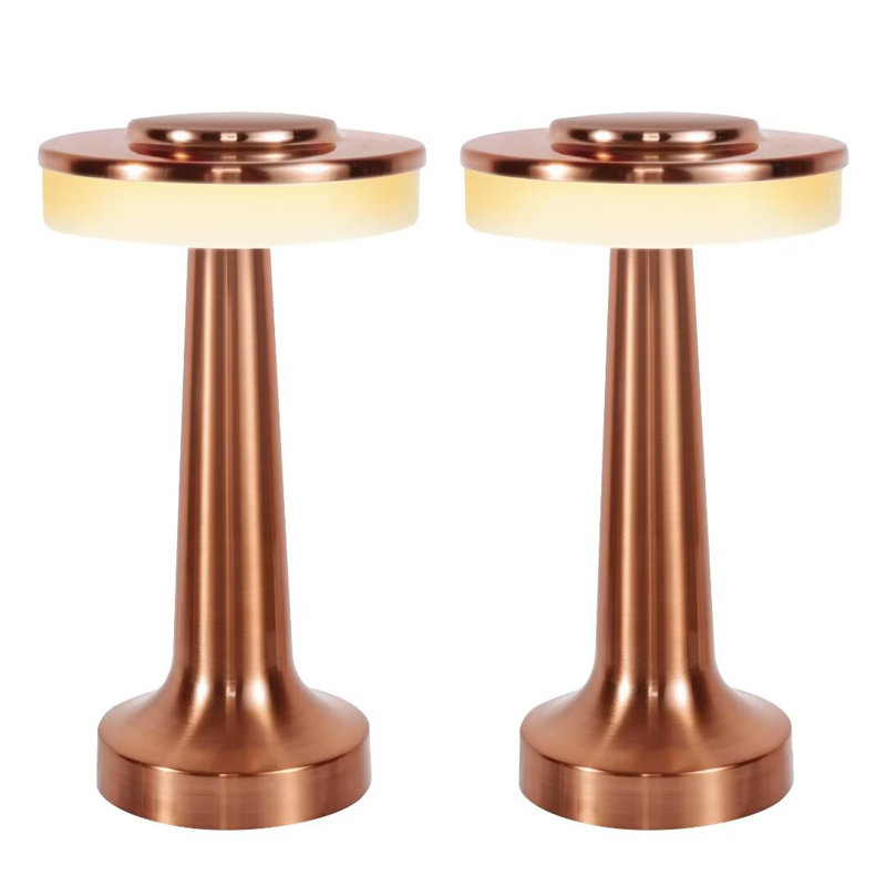 Veilleuse rechargeable en métal avec lampe tactile Xzaria, Or rose