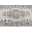 Tapis turc rétro unique avec motif floral pastel tissé à la main dans des tons beiges et verts doux pour un décor élégant
