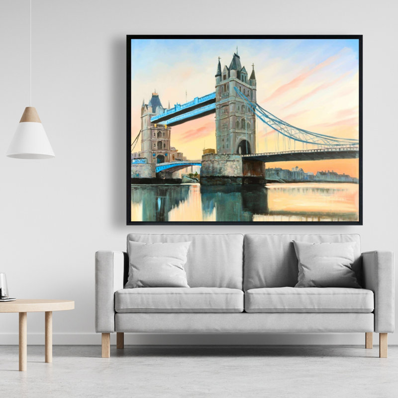 «Sunset On The London Bridge» sur toile, H 48 po x l 60 po
