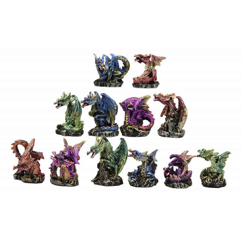 Ensemble de figurine 12 pièces mini dragons Burnabbie