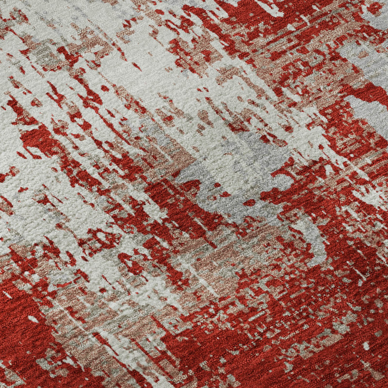 Tapis abstrait lavable à la machine de qualité supérieure Mayfield AMF1008, Rectangle 5 pi x 7 pi 6 po