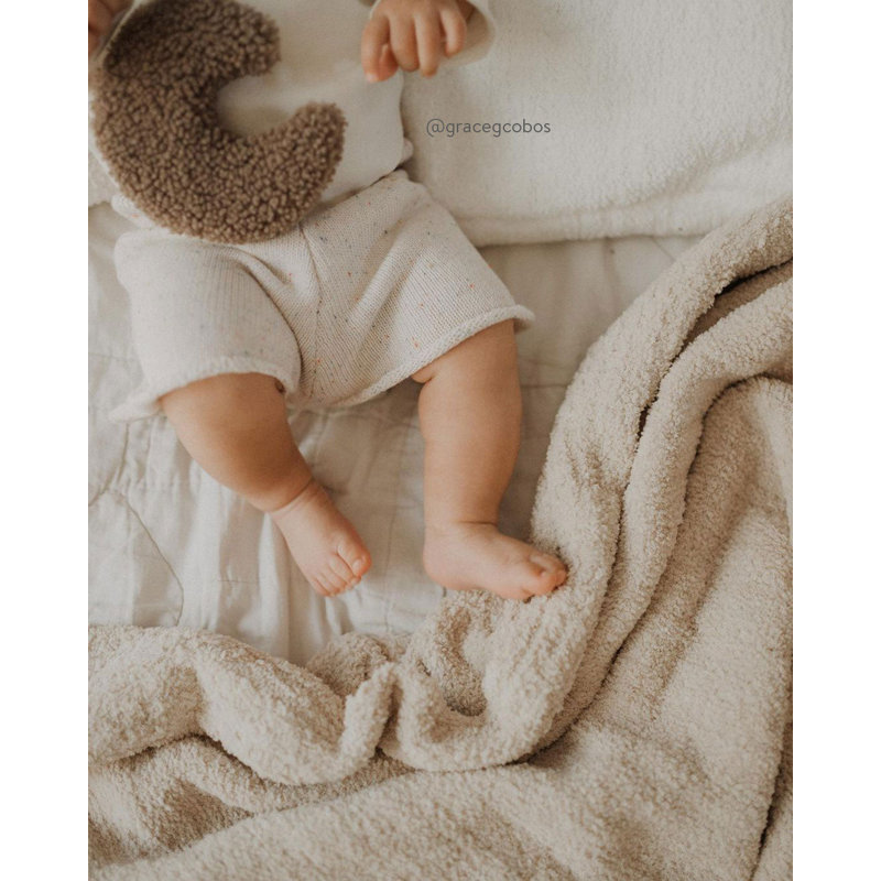 Sahara Tan Knitted Machine Washable Reversible Throw Blanket