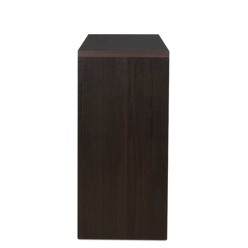 Espresso Wood Server with Glass Door and Wine Rack