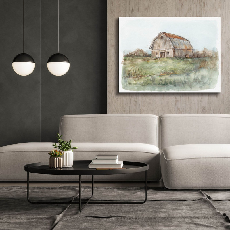 «Tin Toit Barn II» par Ethan Harper, art mural sur toile, H 40 po x l 54 po x P 1,5 po