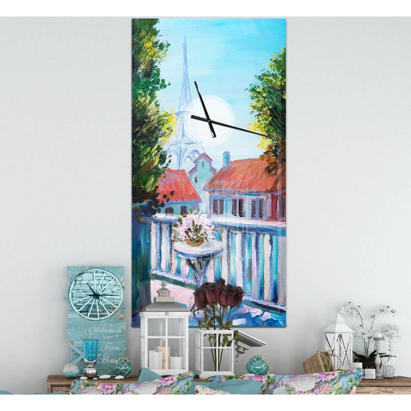 Horloge murale Paris Tour Eiffel, H 48 po x l 24 po x P 1 po