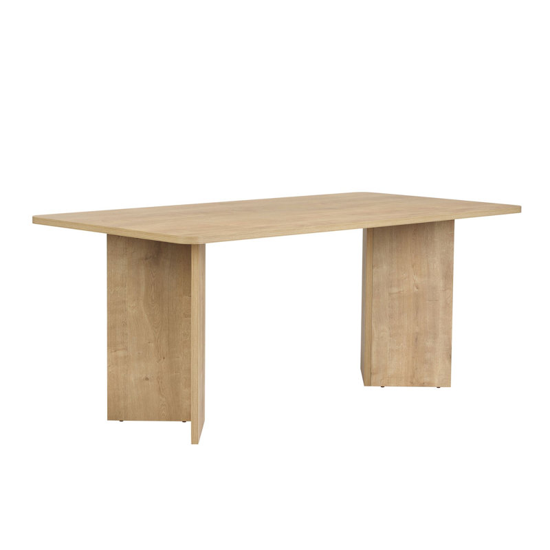 Table de salle à manger moderne en chêne miel 70,9 po x 29,5 po x 35,4 po | 100% panneau de particules enduit de mélamine, épaisseur: 1,0 pouce | Conception élégante, durable et élégante pour les salles à manger contemporaines, capacité de poids de 154,3 lb