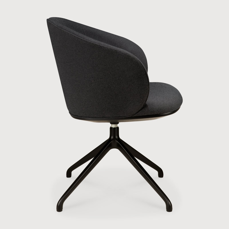 Chaise de bureau Unda, Gris anthracite, sans roulettes