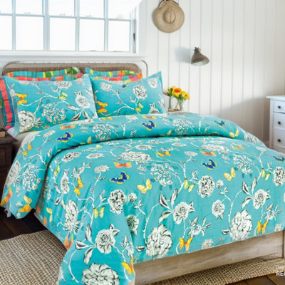Butterfly Wonderland Cotton Floral Duvet Cover