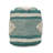 Handcrafted Fabric Cylindrical Pouf, White and Teal-117951356