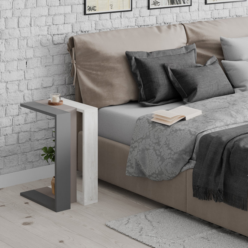 Modern Side Table, 23.6 x 22.4 x 15.7 inches | 100% Melamine Coated Particle Board, Thickness: 0.7 inches | Stylish and Functional Design for Living Room or Bedroom | Durable, Easy to Clean, Perfect for Contemporary Spaces