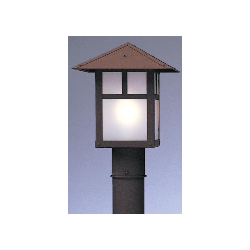 Evergreen 1 - Light Lantern Head, T-bar, Rustic Brown, Frosted