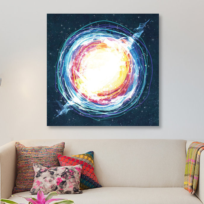 « lustre supernova », impression sur toile tendue, H 26 po x l 26 po x P 1,5 po, Toile tendue, Pas de tapis