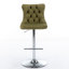 Tabourets de bar pivotants en velours à hauteur de siège réglable, tabourets de bar à base chromée avec dossier capitonné confortable pour bistro et îlot de cuisine, ensemble de 2-513356202-528548205