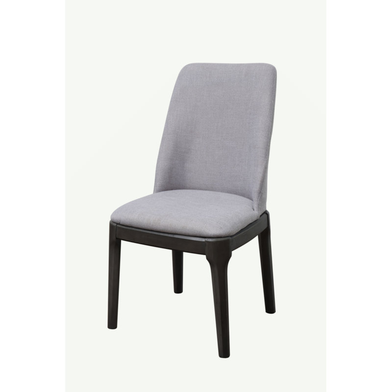 Ensemble de 2 chaises d'appoint Madan en lin gris clair et chêne gris