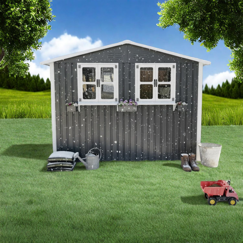 Remises modernes avec rangement, chalet en métal de 6 pi x 9 pi pour la cour arrière