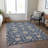 Machine Washable Indoor/Outdoor Cicel ACN1149 Navy Rug-100248962