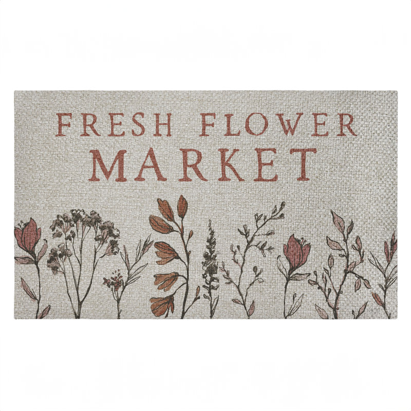 Tapis d'extérieur Fresh Flower Market Blooms, design par Lux + Me Designs, 18 po x 30 po