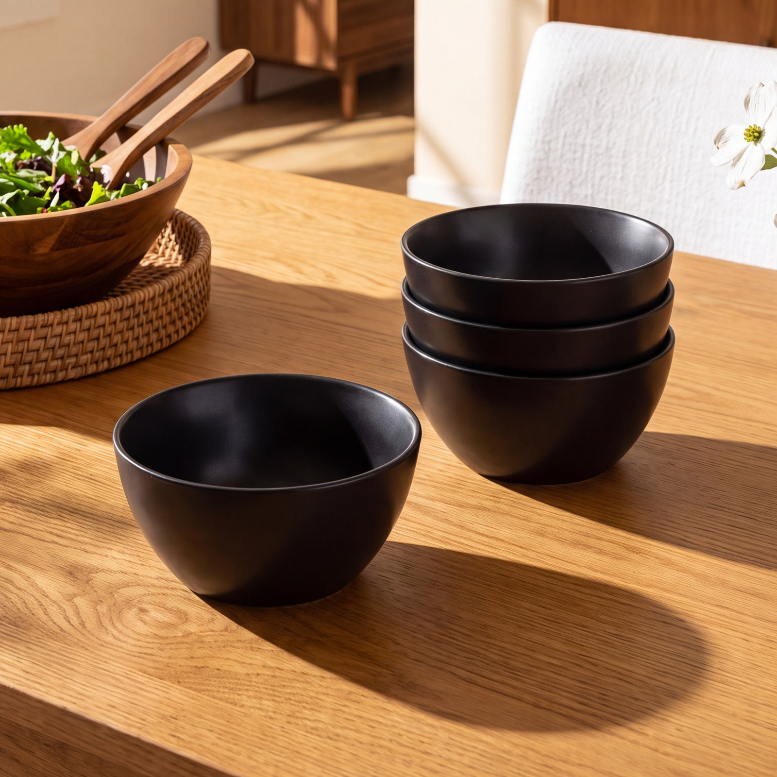 Coupe Stoneware Cereal Bowl, Black
