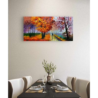 Peinture romantique et colorée sur toile, style rustique