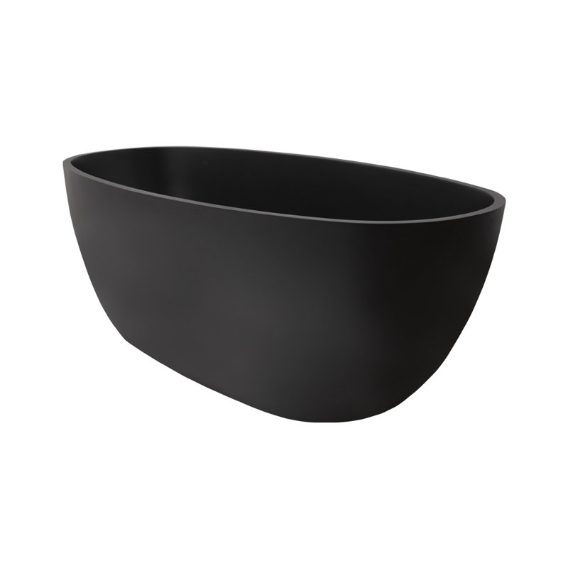 Eleganza 63.12'' L Freestanding Soaking Bathtub, Matte Black