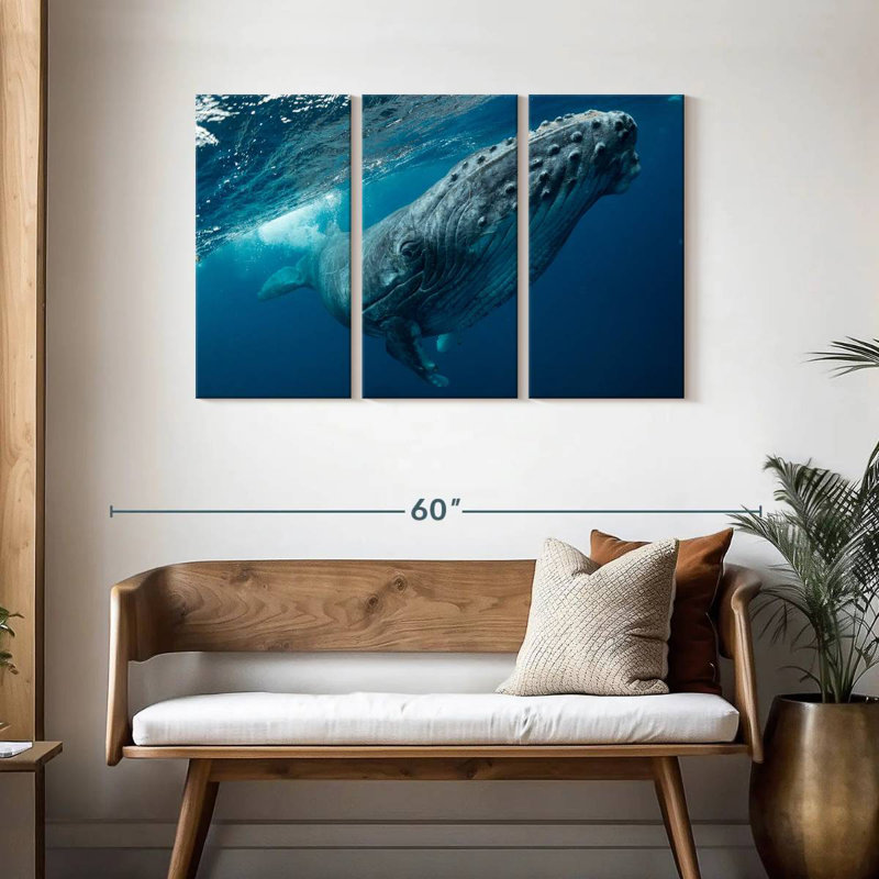 Brampt Whale Near Surface, 28" H x 45" W
