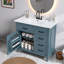 Meuble-lavabo de salle de bain avec lavabo en céramique, armoire, tiroirs, tablette réglable et poignées en alliage de zinc-120008848