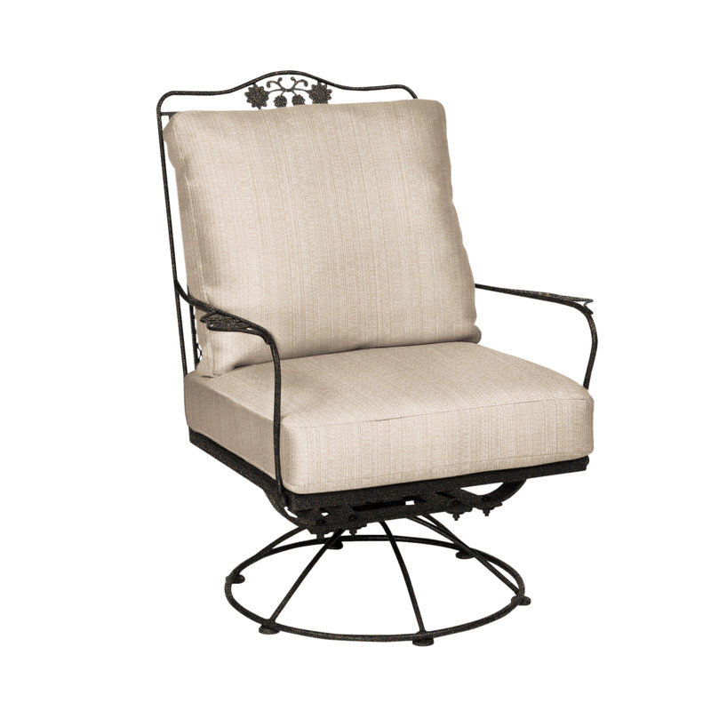 Briarwood Swivel Outdoor Lounge Chair, Sesame, Chestnut Brown