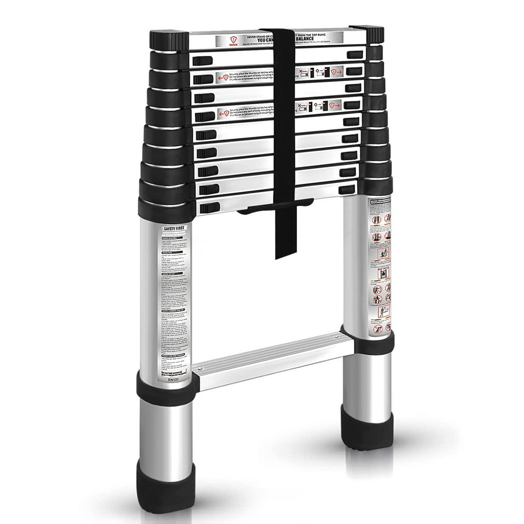 Ivy Bronx 3.2M Aluminum Telescopic Ladder Folding Step Inward Sliding ...