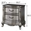 Table de chevet en bois gris avec 2 tiroirs doublés de feutre pour l'organisation de la chambre à coucher 2 de style antique