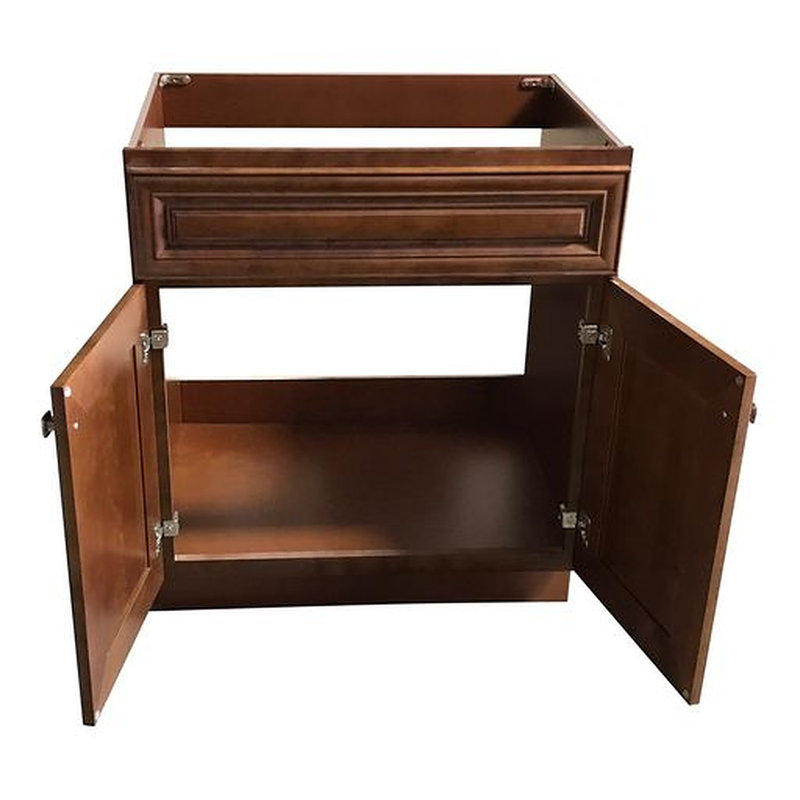 36'' Single Bathroom Vanity Sink Base Cabinet in Maple Walnut