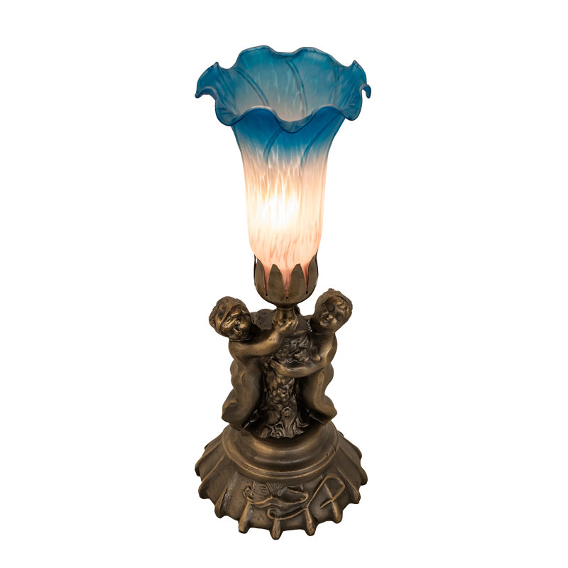 Lampe d'appoint 13 po Tiffany, Rose / Bleu