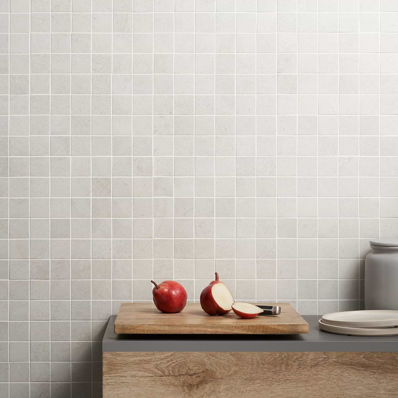 New Rock 2X2 Matte Porcelain Mosaic, Perla White