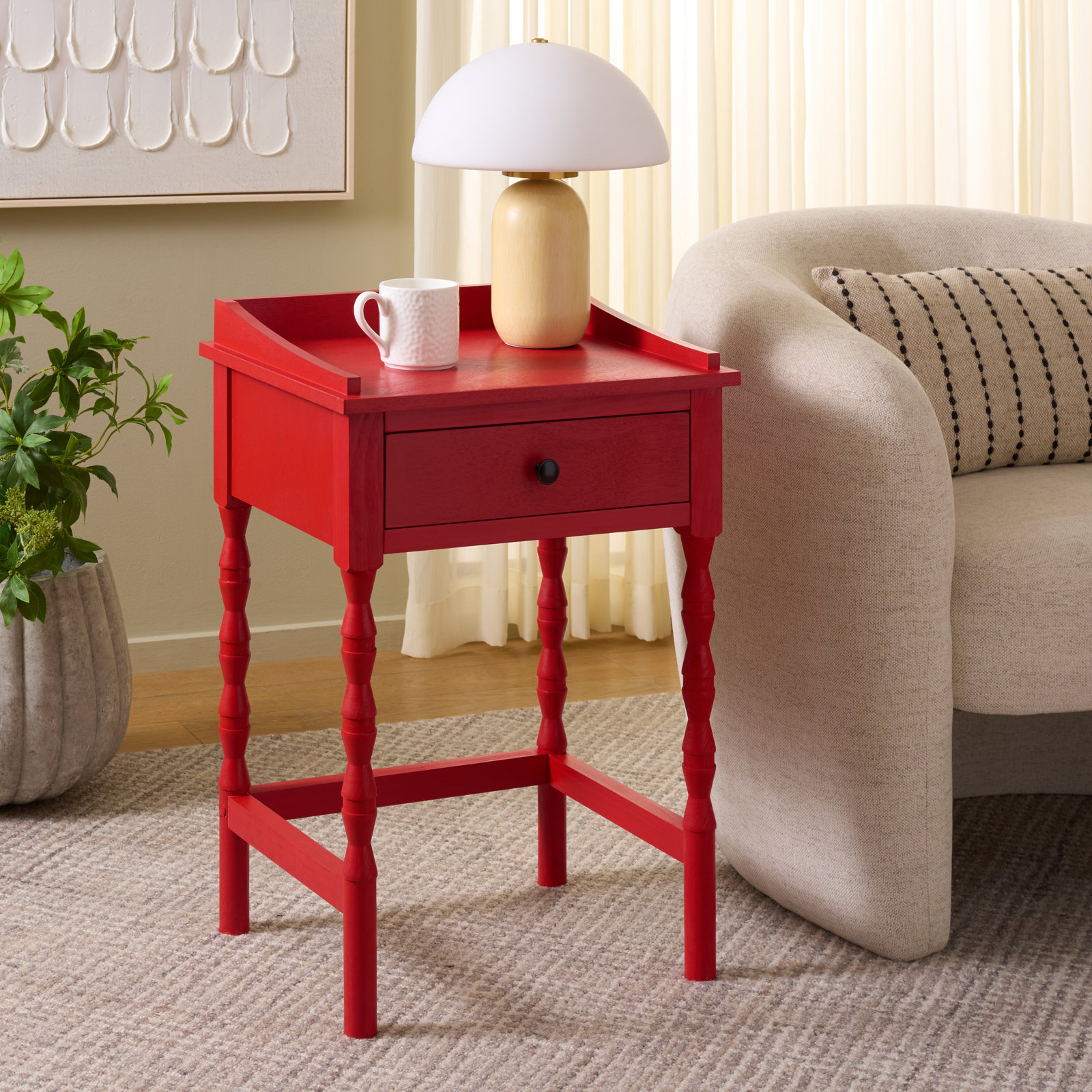 Queensland Accent Table, Bright Red