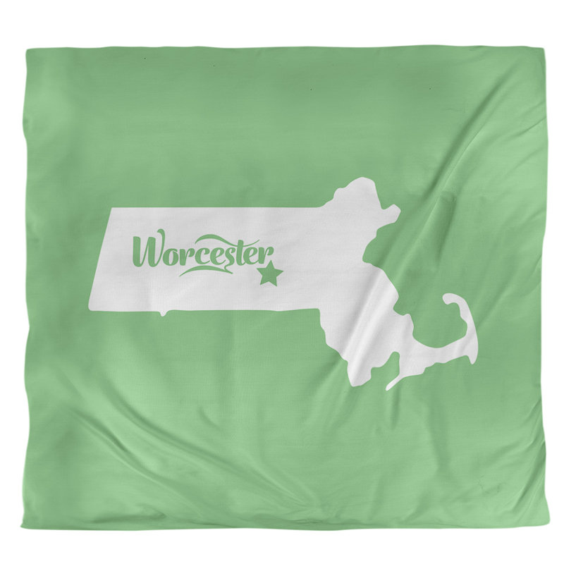 Housse de couette simple Massachusetts, Housse de couette pour grand lit, Vert, Microfibre