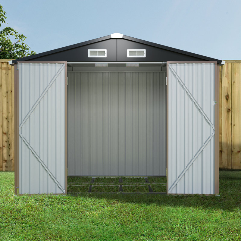 8 Ft. W X 6 Ft. D Metal Storage Shed With Metal Base Frame Kit