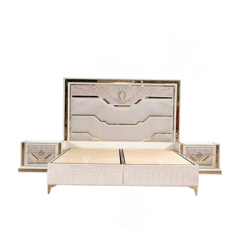 Grand lit tapissier de style moderne