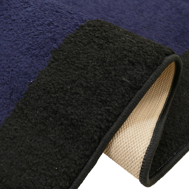 Antibacterial Anti Slip Black Runner Rug, Rectangle 2'2" x 4'