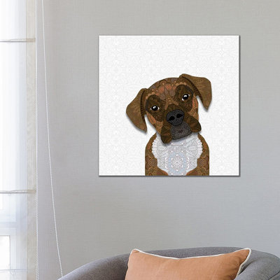 Brindle Boxer by Angelika Parker - Wrapped Canvas Print