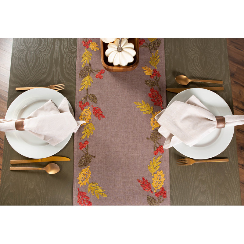 Pudalov Wine and Sunshine Table Runner, Shimmering leaves