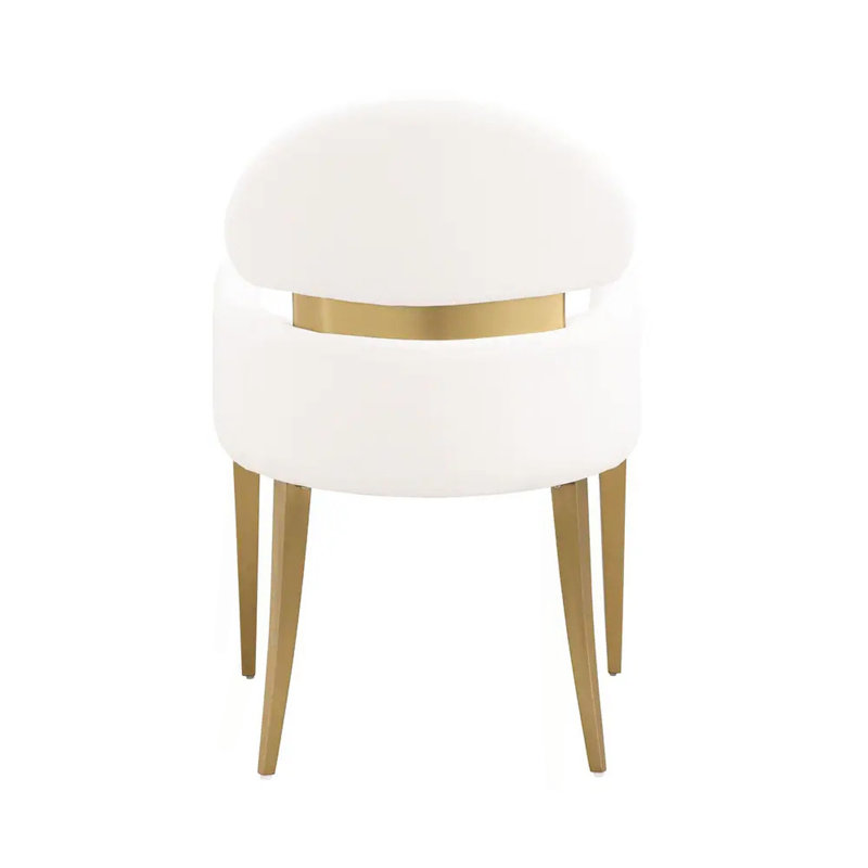 Chaise avec accoudoirs contemporaine l 22 po (2 / RCT), blanc / or mat