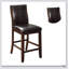 Ensemble de 2 chaises de salle à manger à hauteur de comptoir de style transitionnel à haut confort avec dossier incurvé unique et assise rembourrée en similicuir espresso